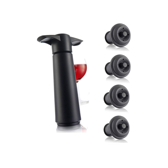 Вакуумный насос для вина  Black + 4 пробки, Vacu Vin