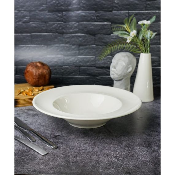 Тарелка глубокая /для пасты 26 см с полями, 500 мл, Seasons Белый, Porland