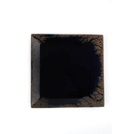 Тарелка квадратная 18см, темно-коричневый, ROOT RUSTY, Porland