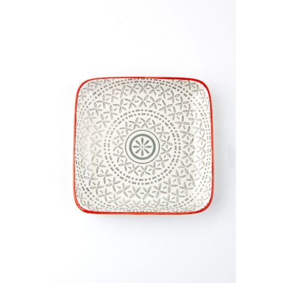 Тарелка квадратная 13 см серая , MIX&MATCH, Porland