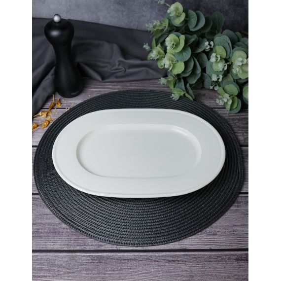 Тарелка овальная 31 см, цвет белый, LINE, Porland