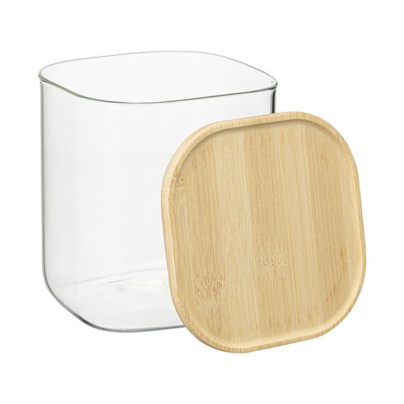 Банка для хранения квадратная Glass Bamboo, 1,5 л, Smart Solutions, изображение 8