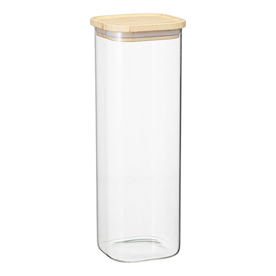 Банка для хранения квадратная Glass Bamboo, 2,2 л, Smart Solutions