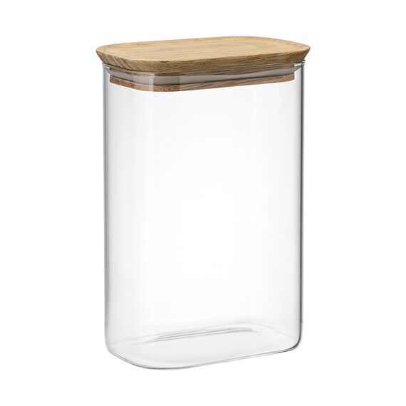 Банка для хранения прямоугольная Glass Acacia, 1,3 л, Smart Solutions