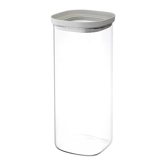 Банка для хранения квадратная Vacuum Glass, 2 л, светло-серая, Smart Solutions