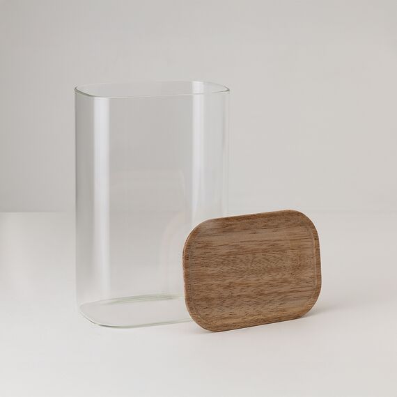 Банка для хранения прямоугольная Glass Acacia, 1,3 л, Smart Solutions, изображение 5