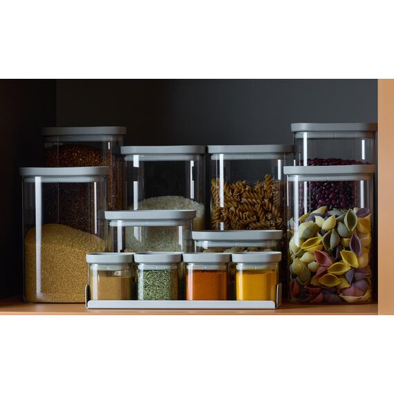 Банка для хранения прямоугольная Vacuum Glass, 1,5 л, светло-серая, Smart Solutions, изображение 5