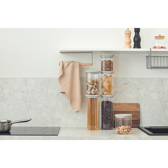 Банка для хранения квадратная Vacuum Glass, 1 л, светло-серая, Smart Solutions, изображение 2