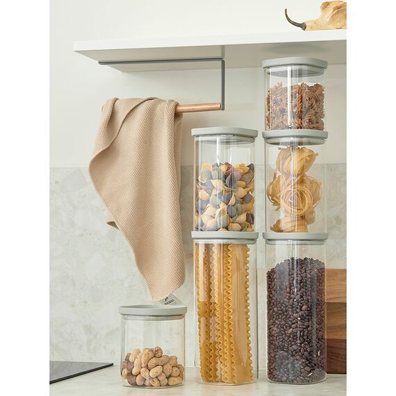 Банка для хранения квадратная Vacuum Glass, 2 л, светло-серая, Smart Solutions, изображение 6