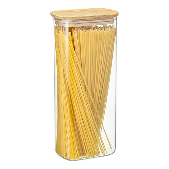 Банка для хранения прямоугольная Glass Bamboo, 2 л, Smart Solutions, изображение 6