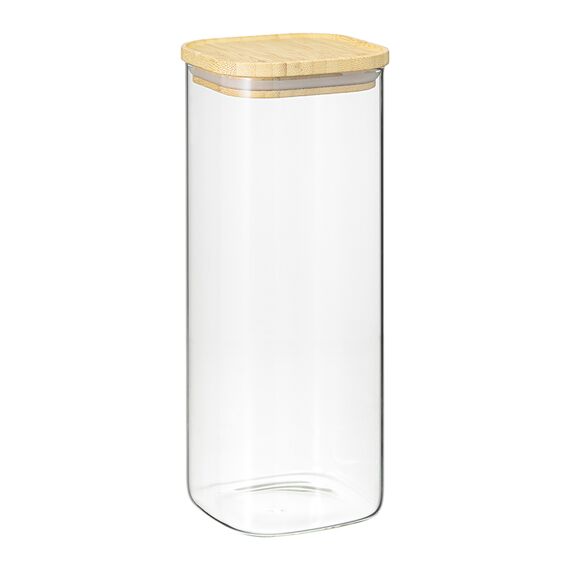 Банка для хранения квадратная Glass Bamboo, 1,9 л, Smart Solutions