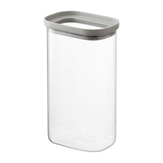 Банка для хранения прямоугольная Vacuum Glass, 1,25 л, светло-серая, Smart Solutions