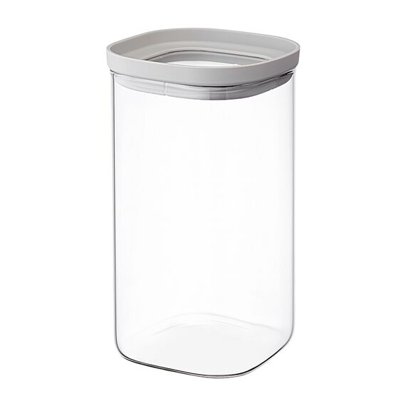 Банка для хранения квадратная Vacuum Glass, 1,5 л, светло-серая, Smart Solutions