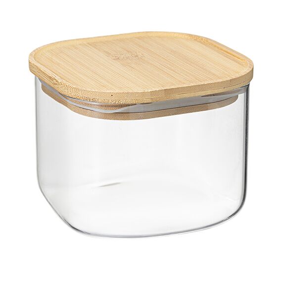 Банка для хранения квадратная Glass Bamboo,1 л, Smart Solutions