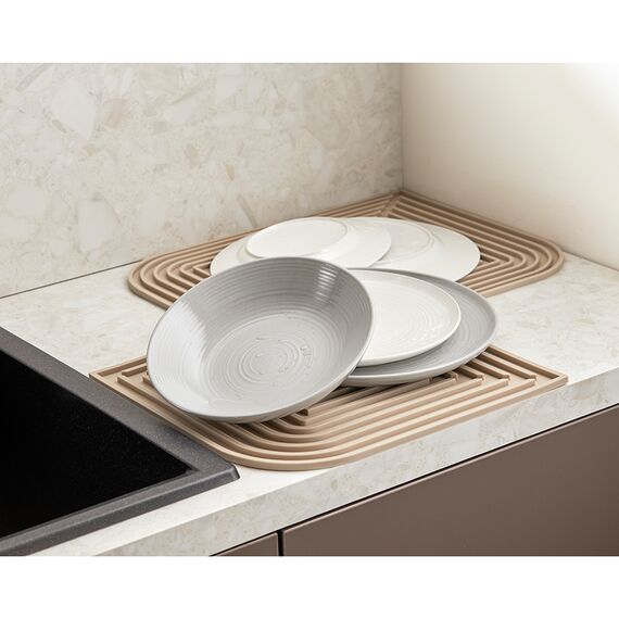 Коврик для сушки посуды Dry Flex, 34,5х31,5 см, бежевый, Smart Solutions, изображение 2