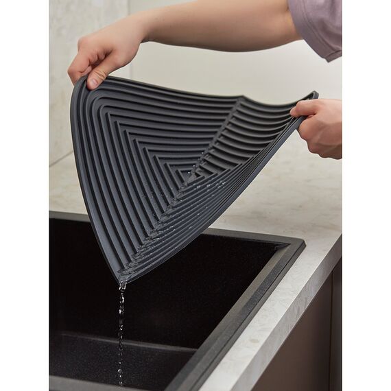 Коврик для сушки посуды Dry Flex, 34,6х44,6 см, графит, Smart Solutions, изображение 4