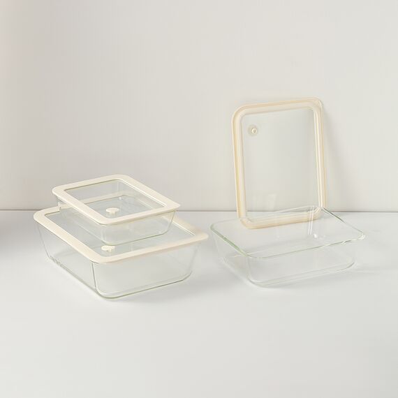 Контейнер для запекания и хранения с вакуумным эффектом Vacuum Glass, 2,6 л, молочный, Smart Solutions, изображение 9