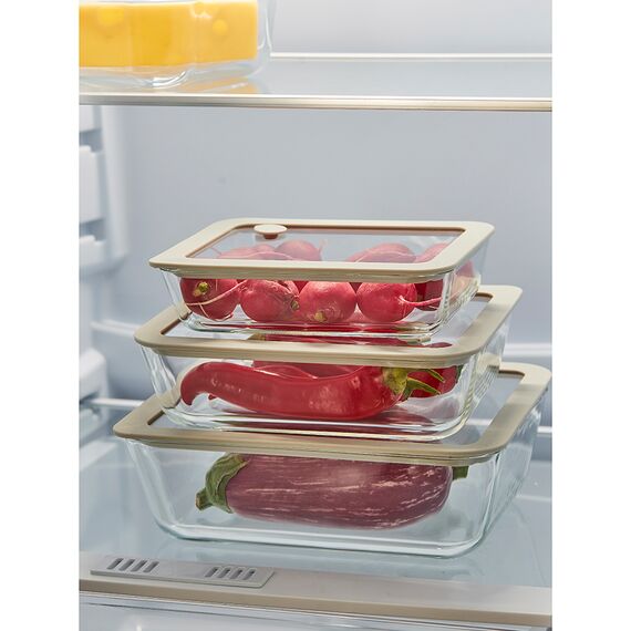 Контейнер для запекания и хранения с вакуумным эффектом Vacuum Glass, 2,6 л, молочный, Smart Solutions, изображение 4