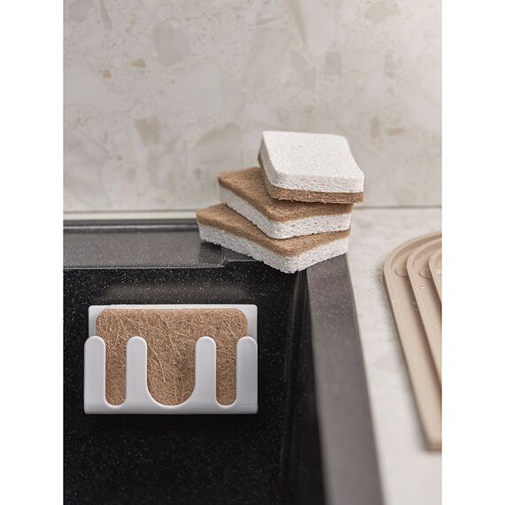 Набор губок для посуды из целлюлозы и кокосового волокна Eco Sponge, белые, 6 шт., Smart Solutions, изображение 2