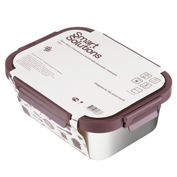 Контейнер стальной Click Steel, 1,8 л, сливовый, Smart Solutions, изображение 4