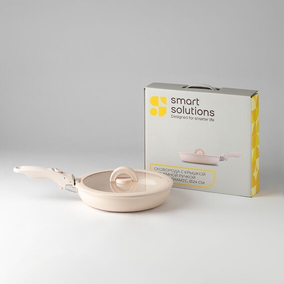 Сковорода с крышкой и съемной ручкой Smart Ceramic, ?24 см, Smart Solutions, изображение 11