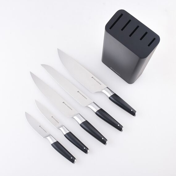 Набор ножей кухонных с подставкой Prime, 5 шт., черный, Smart Solutions, изображение 4
