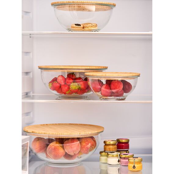 Набор из 4-х стеклянных мисок Eco Store с крышками из бамбука, Smart Solutions, изображение 7