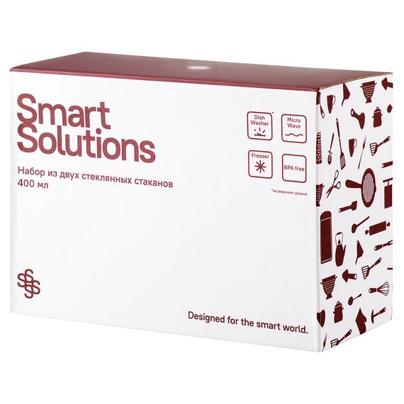 Набор из двух стеклянных стаканов, 400 мл, Smart Solutions, изображение 7