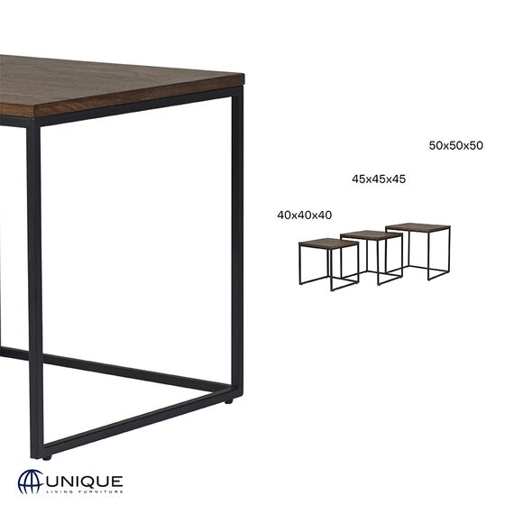 Набор столиков Unique Furniture, Rivoli, 3 шт., 50/45/40 см (куб), Unique Furniture, изображение 16